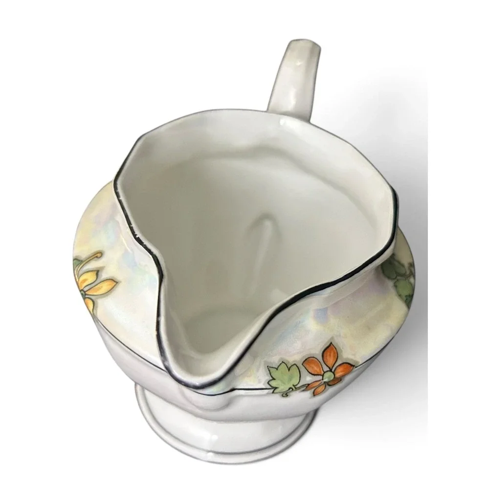 Vintage Bavarian Porcelain Hand-Painted Lustreware Creamer Jug Art-Deco 1930s